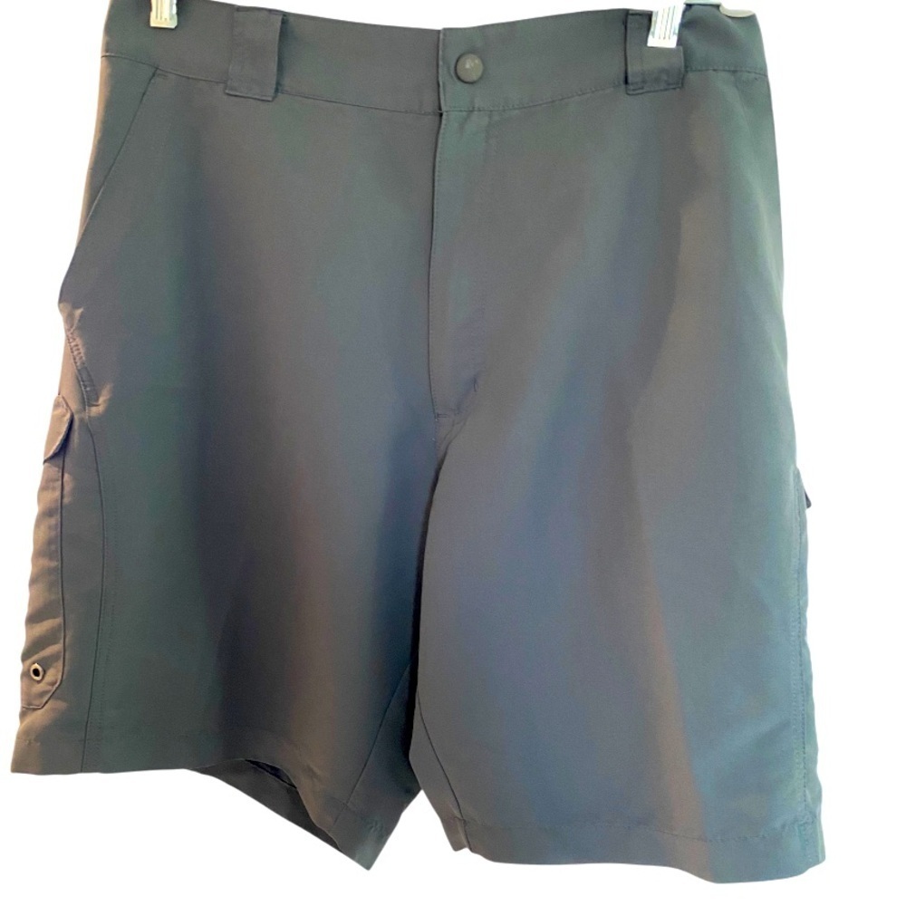 Bimini Bay Outfitters men’s cargo shorts gray poly leg & front side pockets 44